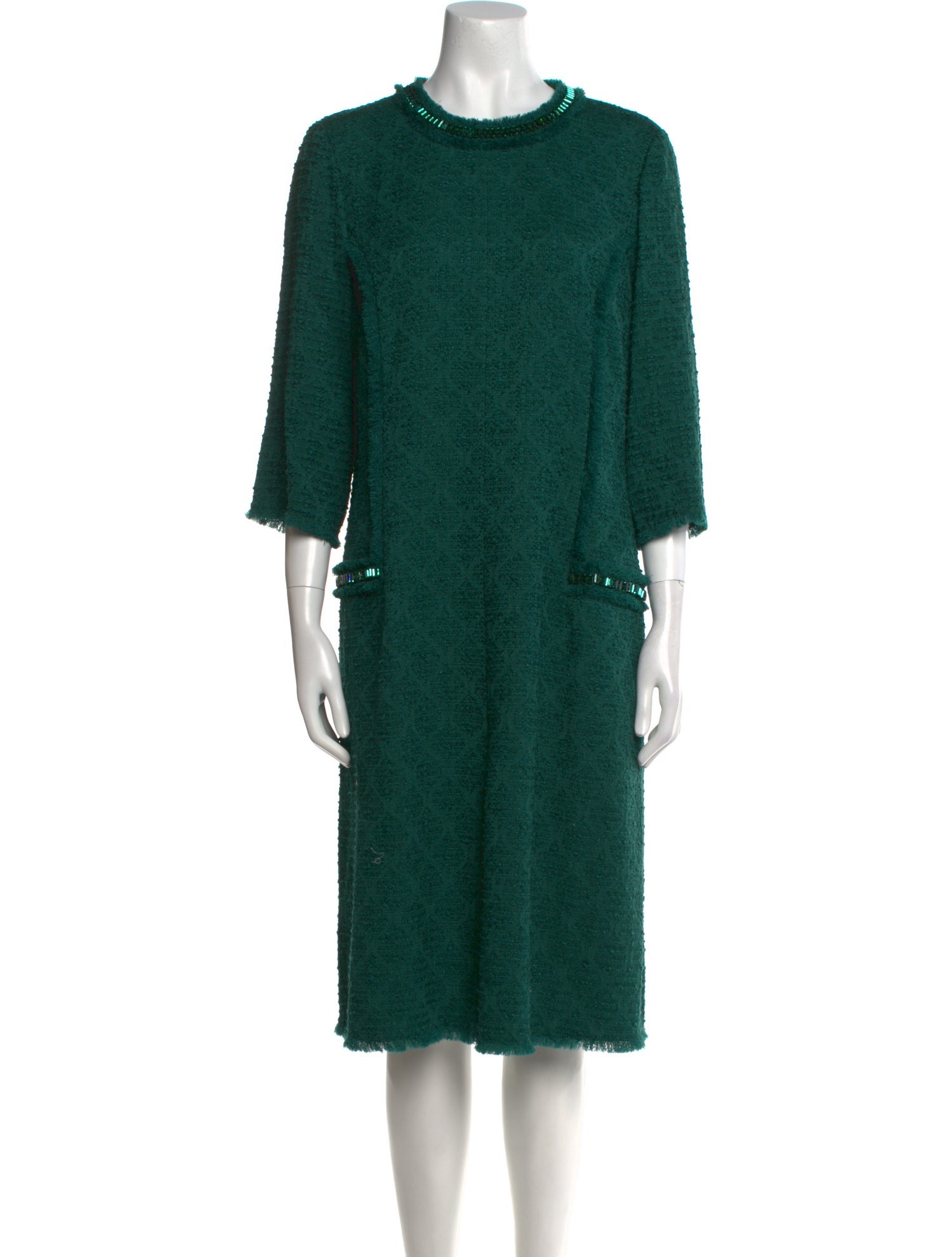 Teri Jon by Rickie Freeman Crew Neck Midi Length Dress
